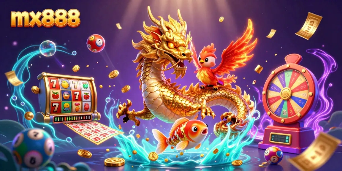 Experience the thrill of mx888 casino with vibrant slot games and energetic casino elements.