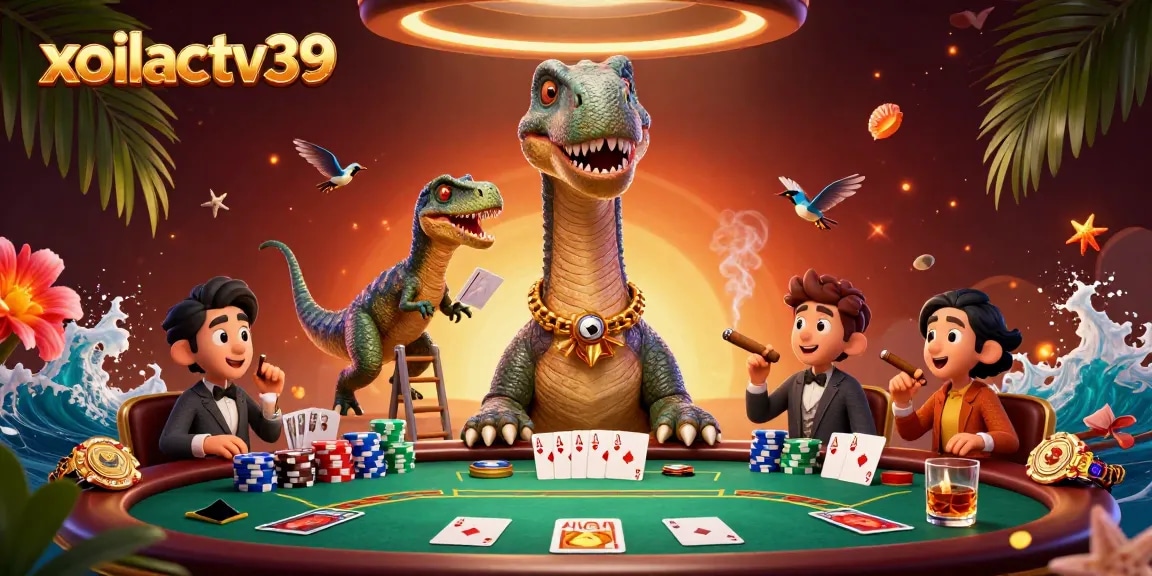 Experience thrilling poker action in an ultra-detailed 3D scene featuring xoilactv39.