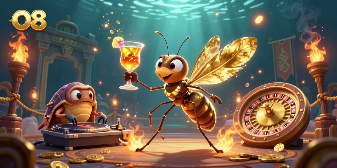 Engage with O8's dynamic casino world featuring a vibrant mascot and thrilling gaming elements for a mesmerizing experience.