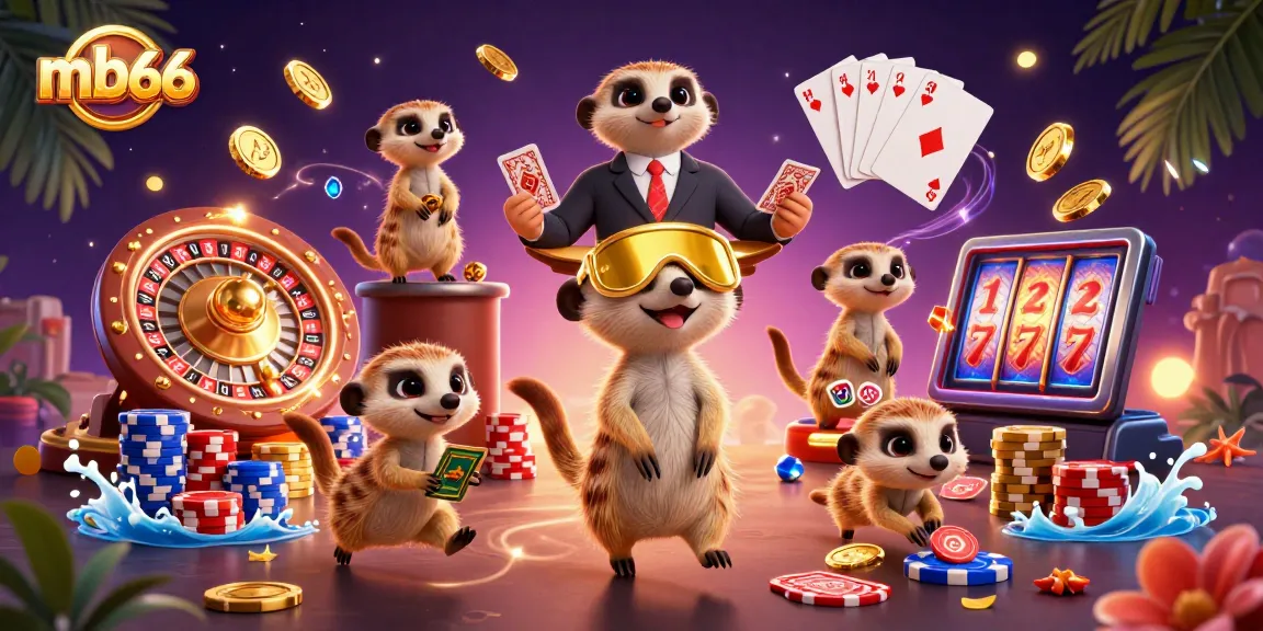 Engage with mb66's vibrant casino scene where meerkats create a lively atmosphere.