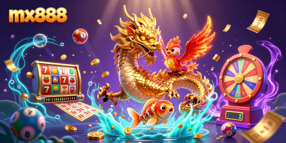 Experience the thrill of mx888 casino with vibrant slot games and energetic casino elements.