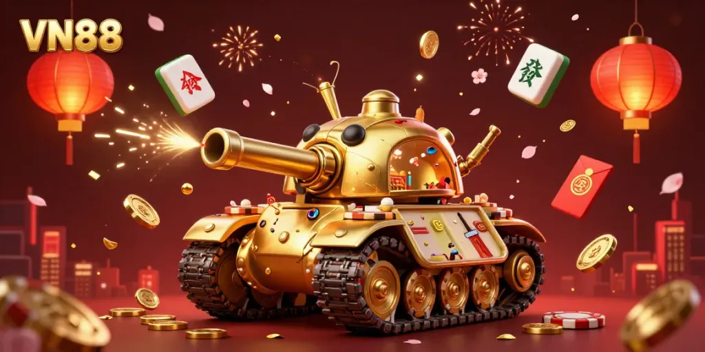 Experience exciting gaming at VN88 with a golden beetle tank casino bursting with color and energy.