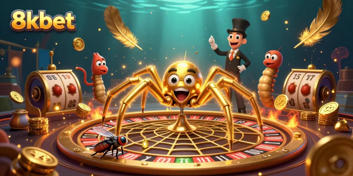 Experience thrilling gameplay with 8kbet's vibrant 3D casino illustration showcasing dynamic betting action