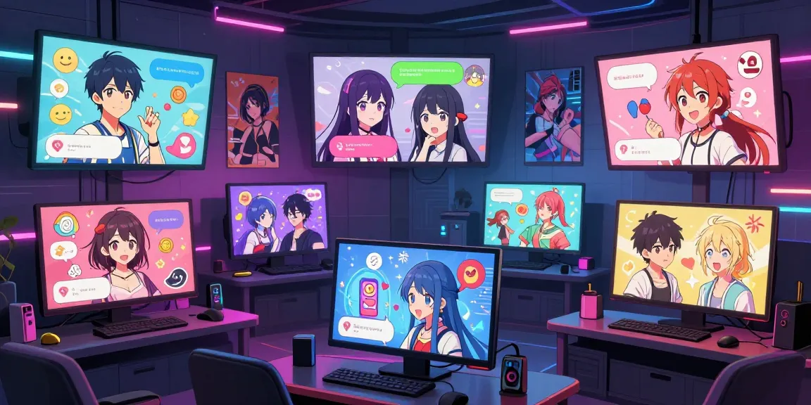 Engaging ai ecchi chat scene with vibrant anime characters in dynamic digital conversations.