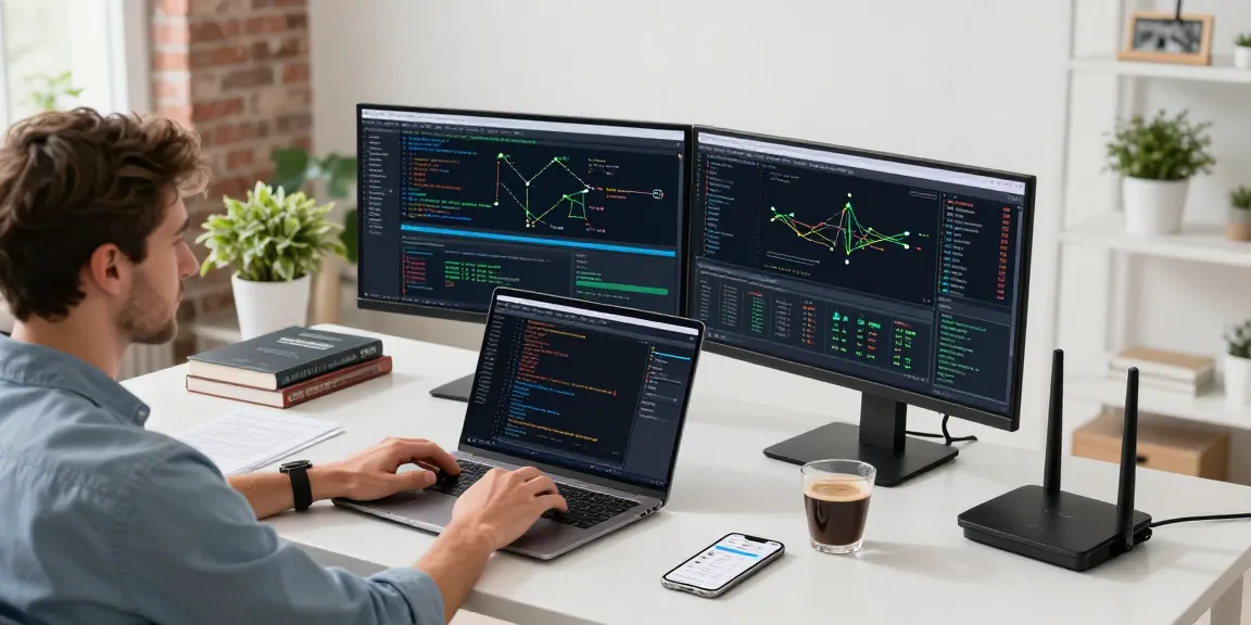快连 network optimization tools in a modern tech workspace, showcasing productivity and advanced analytics.
