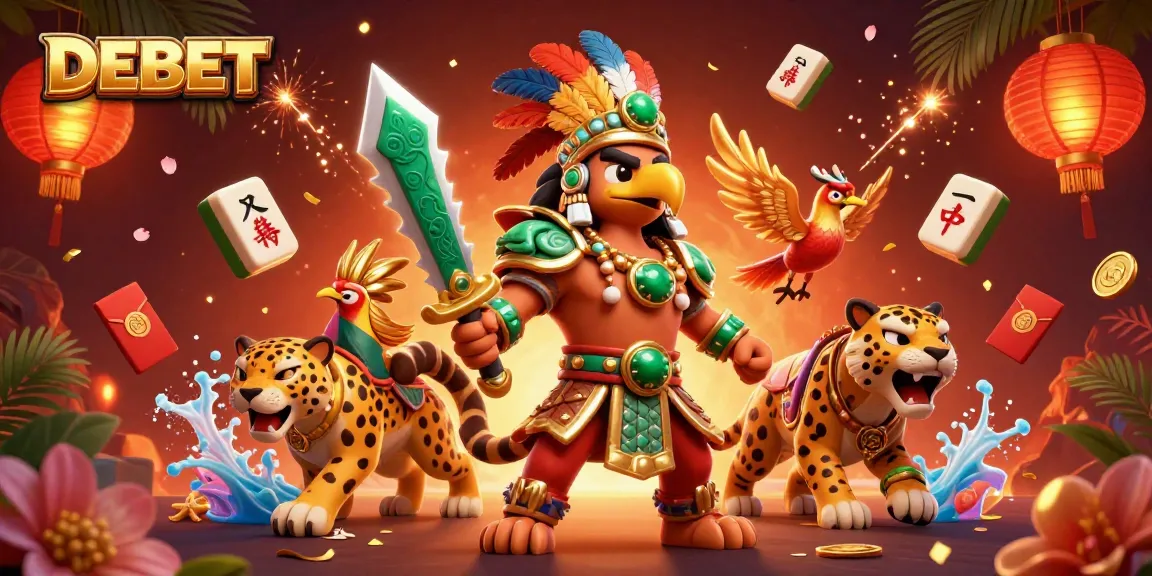 Experience thrilling gameplay with DEBET's dynamic casino atmosphere filled with vibrant characters and colorful elements.
