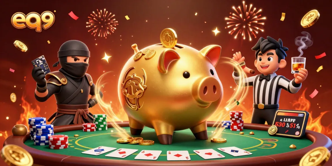 Experience exhilarating gameplay at EQ9 with vibrant 3D characters and action-packed casino elements.