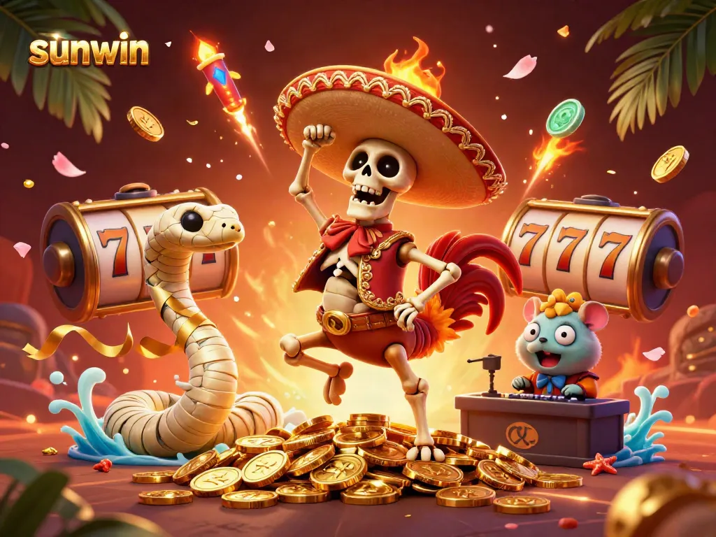 Win big with sunwin's dynamic gaming experience featuring vibrant characters and slot themes.