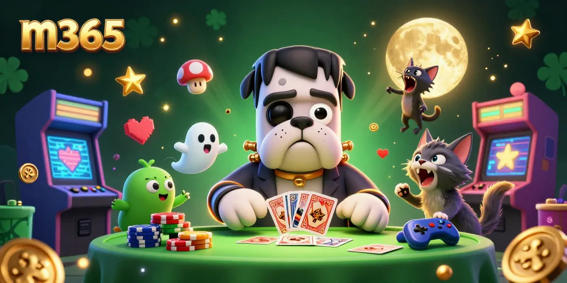 Experience thrilling gameplay with m365 at a vibrant casino-themed illustration filled with enchanting characters.