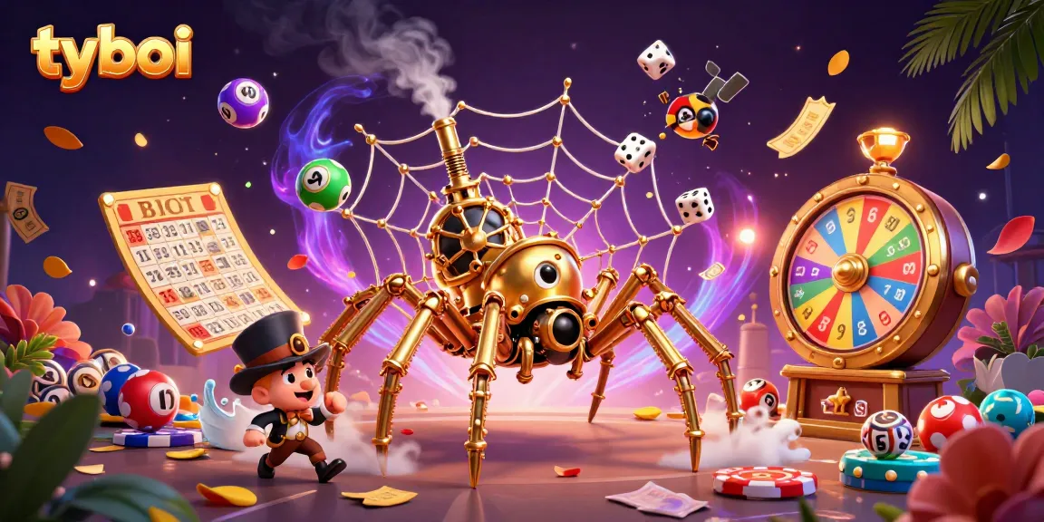 Experience thrill with tyboi's colorful casino gaming illustration featuring captivating 3D characters.
