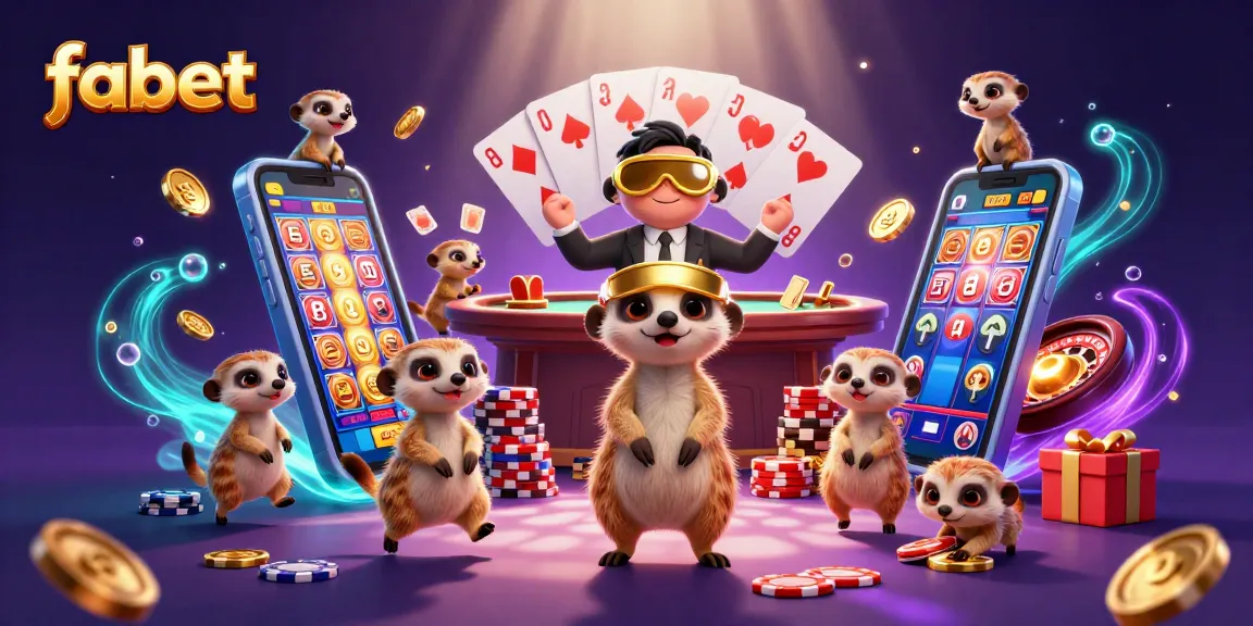 Engage with fabet's vibrant casino world, where meerkats deal cards and manage chips dynamically.